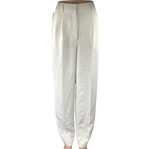 NEW Aritzia The Effortless White High Waisted Pleated Wide Leg Trousers Pants 8